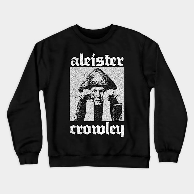 Aleister Crowley ††† Occultist Vintage-Style Design Crewneck Sweatshirt by unknown_pleasures